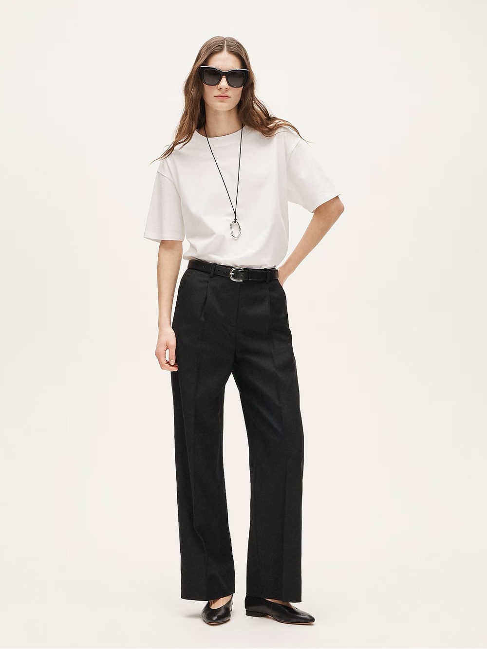 J Crew Essential wide-leg pant in Gramercy linen blend